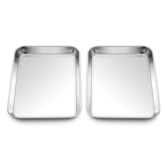Bandeja para hornear Homikit de acero inoxidable, 23,5 x 18 cm, paquete de 2