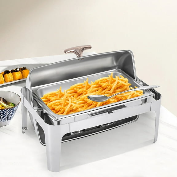 9LSquare Flip Top Stove Stainless Steel Chafer Complete Set Heavy Gauge Dish Set