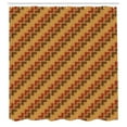 thumbnail image 2 of Ambesonne Chocolate Tones Shower Curtain, Curved Edges Tiles, 69"Wx84"L, White Redbrown Apricot, 2 of 4
