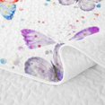 thumbnail image 2 of Erosebridal Princess Butterfly Twin Quilt Set, Chic Animal Twin Coverlet Set, Pink Reversible, Purple Red Blue, 2-Piece (1 Bedspread and 1 Pillowcase), 2 of 4