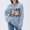 thumbnail image 2 of Hueook Christmas Plus Size Sweaters for Women Fashion Women's Casual Solid Color Long Sleeve Round-Neck Blouses Shirts Tops Sweater Light Blue 4X, 2 of 8
