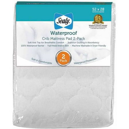Sealy Waterproof Crib Mattress Pad, 2 Pack - Walmart.com