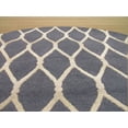 thumbnail image 3 of Hand-tufted Wool Charcoal Transitional Geometric Chain-Link Rug, 3 of 3