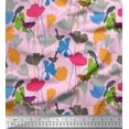 thumbnail image 1 of Soimoi Cotton Poplin Fabric Bird & Floral Artistic Printed Fabric 1 Yard 42 Inch Wide, 1 of 1