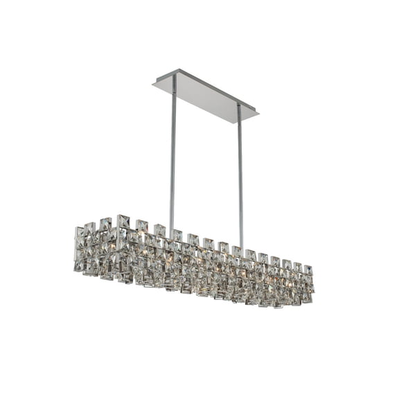 Allegri 036661-Fr001 Piazze 8 Light 45" Wide Crystal Linear Chandelier - Chrome