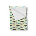 thumbnail image 2 of Whale Soft Flannel Fleece Blanket, Swimming Ocean Mammals on Yellow Backdrop Little Splashes Underwater Wildlife Theme, Cozy Plush for Indoor and Outdoor Use, 60" x 80", Multicolor, by Ambesonne, 2 of 5