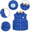 thumbnail image 4 of Esaierr Toddler Kids Winter Down Cotton Vest Jacket for Boys Girls High Neck Warm Puffer Cotton Waistcoat Baby Fall Winter Sleeveless Padded Outwear Jacket Coats 1-8T, 4 of 7