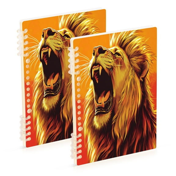 Wirebound Notebook Hardcover Spiral Notebooks Roaring Lion, 60 Pages, 80 GSM, 5.7 x 8.3in