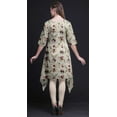 thumbnail image 3 of Bimba White Leaves & Faith Rose Floral Women Kurtas Ethnic Printed Asymmetric Summer Wear Tops For Women XX-Large, 3 of 6