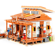Building Block Street View Series Ship Repair Shop Building Block Set and Adult Collector Toys (2027 Pieces)