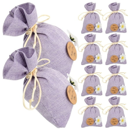 LOLIPPYY Set of 10 Empty Linen Perfume Sachet Bags for Wardrobe and Drawer Freshening