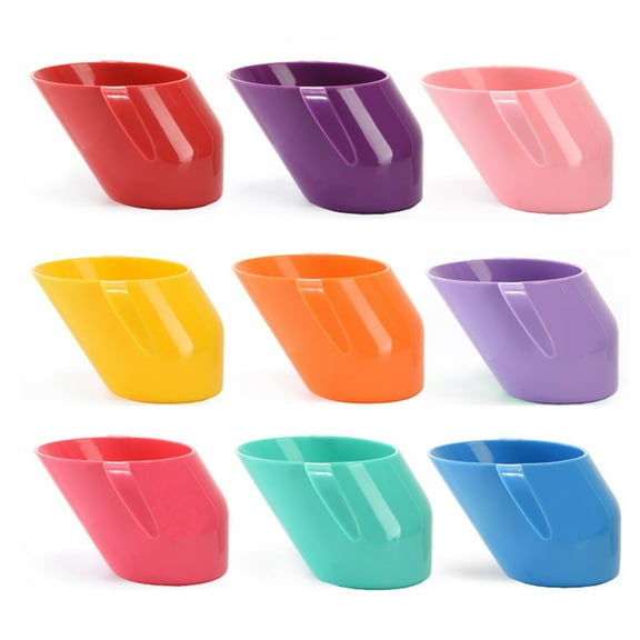 MUSEYA 1pc Portable Training Cup with Dual Handles Ergonomic Slanted Design for Leak Proof Drinking Cup Green