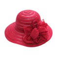 thumbnail image 2 of CAIXIA Womens Derby Hats Elegant Organza Floral Tea Party Hats Church Hats Wide Brim Fascinator Derby Hats for Derby Wedding Cocktail, 2 of 4