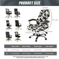 thumbnail image 5 of SCRAWLGOD Set of 3 Removable Office Chair Slipcover with Armrest Covers Elastic Dustproof Desk Chair Cover Crease Resistant Swivel Chair Protector, Cow Print Brown Black White, L, 5 of 7