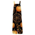 thumbnail image 5 of WTOBBY Women's Cotton Jumpsuit with Sleeveless Cut and Halloween Printed Pattern, Casual Relaxed Fit for Summer Comfort and Easy Movement,Yellow2XL, 5 of 5