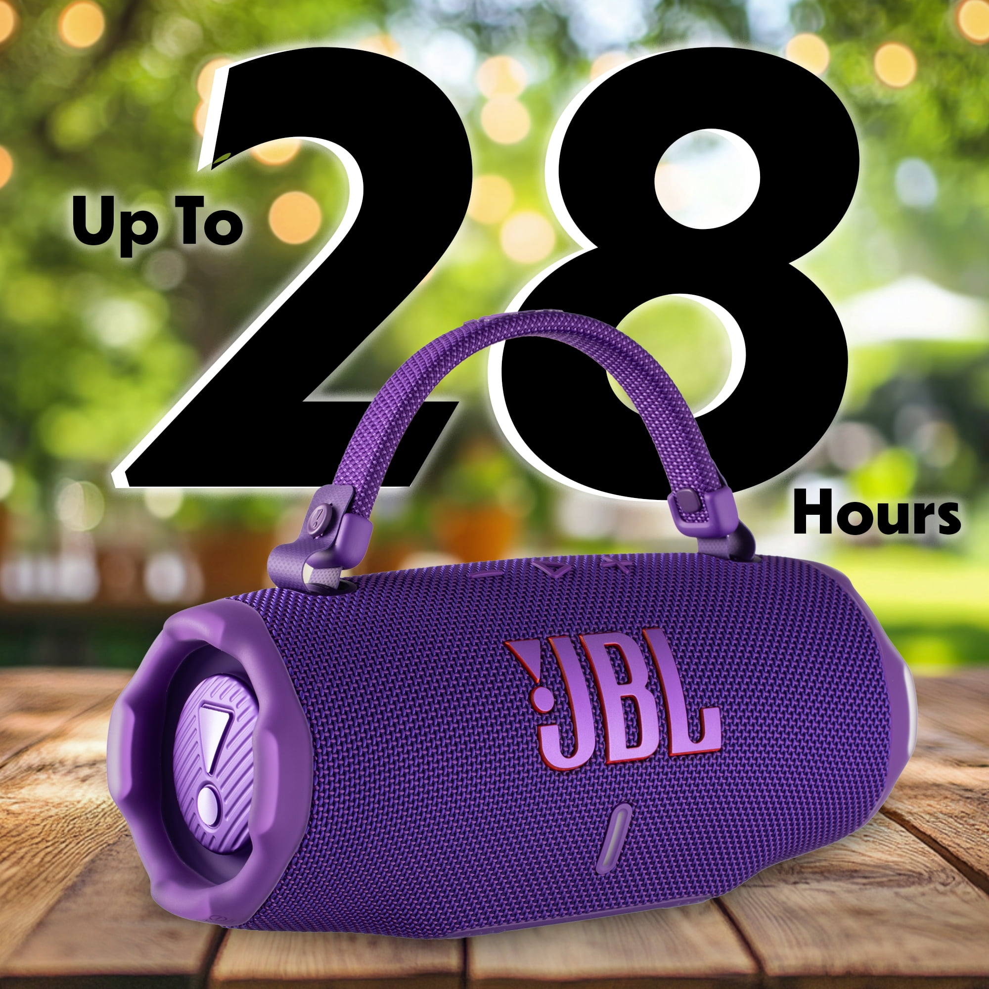 JBL Charge 6 Portable Speaker (Purple), IP68 Waterproof with Travel Case (International Model)