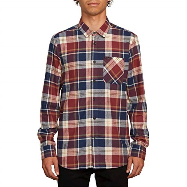 Volcom Mens Caden Plaid Long Sleeve Flannel Shirt