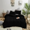 thumbnail image 5 of Wehilion 4pcs Bed Sheets,Bedding Set Fitted Sheet for Kids Boys Girls Teens Room Decor All-Season Bedding Set Shams for Queen Size Bed, 1*flat sheet, 1*fitted sheet, and 2*pillowcases,Black, 5 of 7