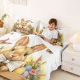 thumbnail image 3 of Erosebridal Brown Rabbit Kid Bed Sheets, Easter Eggs Groovy King Sheets, 4-Piece, 3 of 5