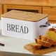 thumbnail image 3 of pstuiky Panera con tapa de madera, panera metálica para hornear pan, caja de almacenamiento de hierro, caja de almacenamiento de alimentos de cocina, 3 of 5