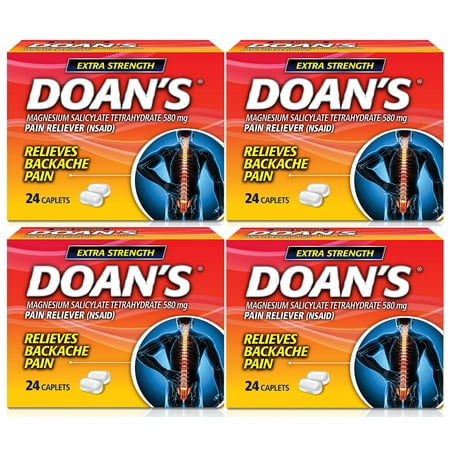 Doan's Extra Strength Pain Reliever, Caplets 24 ea (Pack of 4)
