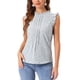 thumbnail image 1 of INSPIRAR CHIC Blusa sin mangas para mujer con volantes, estilo de oficina, blusas florales vintage de los años 50, S, azul claro-floral, 1 of 6
