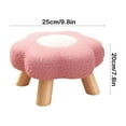 thumbnail image 3 of kkbbma under $5 Small Footstool, Flower Shape Wood Ottoman Stool, Sofa Tea Stool, Velvet Padded Shoes Bench, Footrest Stepstool, Padded Seat Wooden Legs, for Bedroom, 3 of 6