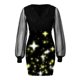 thumbnail image 5 of Vestido de manga larga con estampado de encaje de costura de nalgas sexy informal a la moda para mujer Fridja  NMB2683, 5 of 7