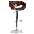 thumbnail image 1 of Walnut Bentwood Adjustable Height Barstool with Black Vinyl Seat, 1 of 4