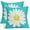 Aqua Daisy, variant on Daisy Flower Blue Lumbar Pillow Covers 12x20 Inch White Petal Floral Bloom Decorative Pillow Cases Spring Summer Seasonal Cushion Covers Farmhouse Home Decor for Porch Couch Outdoor Set of 2