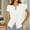 White, variant on Women's Button down Shirt Cap Sleeve Tops Button up Ribbed Knit Slim Casual Crop Going out Top