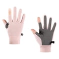 thumbnail image 4 of Guantes de ciclismo de verano de seda helada, 2 guantes deportivos sin dedos para hombres y mujeres, ciclismo, entrenamiento en gimnasio, levantamiento de pesas al aire libre, talla M, rosa, 4 of 12