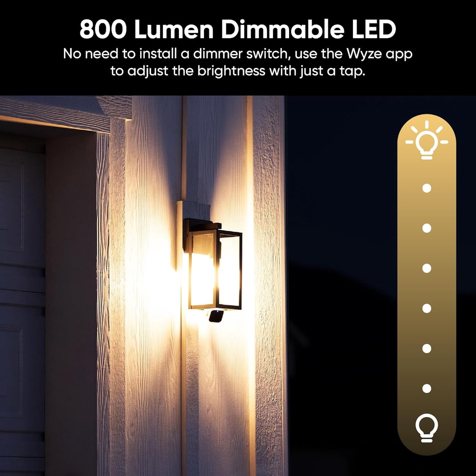 WYZE Bulb Cam Security Camera, 2K HD Outdoor Light Bulb Camera, Color Night Vision, Dimmable LED Bulb, Motion Detection, Siren Alarm, Works with Voice Assistants