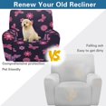 thumbnail image 4 of Xixirimido Pink Butterfly Floral Pattern Recliner Chair Covers 4 Pieces, Stretch Lazy Boy Recliner Cover, Recliner Sofa Slipcover with Pockets, Furniture Protector for Living Room, Pets, Kids, 4 of 8