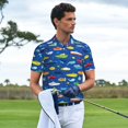 thumbnail image 3 of Fotbe Submarines And Whales Camiseta Polo de Golf para Hombre con Estampado – Camisa Deportiva Transpirable con Cuello Abotonado-XX-Large, 3 of 6
