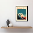 thumbnail image 2 of The Seaside Calls Elafonissi Beach Greece Modern Woman of the Waves Sea Siren Ocean Art Print Framed Poster Wall Decor 12x16 inch, 2 of 5