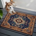 thumbnail image 5 of Blue Burnt Orange Boho Bathroom Rug Washable 2x3 Entryway Rug Non Slip Antique Tribal Southwestern Front Door Mat Low Pile Indoor Doormat Throw Floor Carpet for Kitchen Bedroom Entrance, 5 of 8