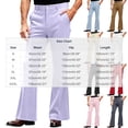 thumbnail image 2 of Rvwovn Men's Flare Dress Pants Slim Fit High Waist Bell Bottom Pants for Party Vintage Casual Wear, 2 of 7