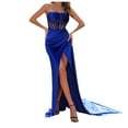 thumbnail image 2 of Njagoc3 Womens Strapless High - Slit Evening Gown, V - Neck, Formal Gala & Wedding Guest Wear, Elegant for Memorable Events, 2 of 6