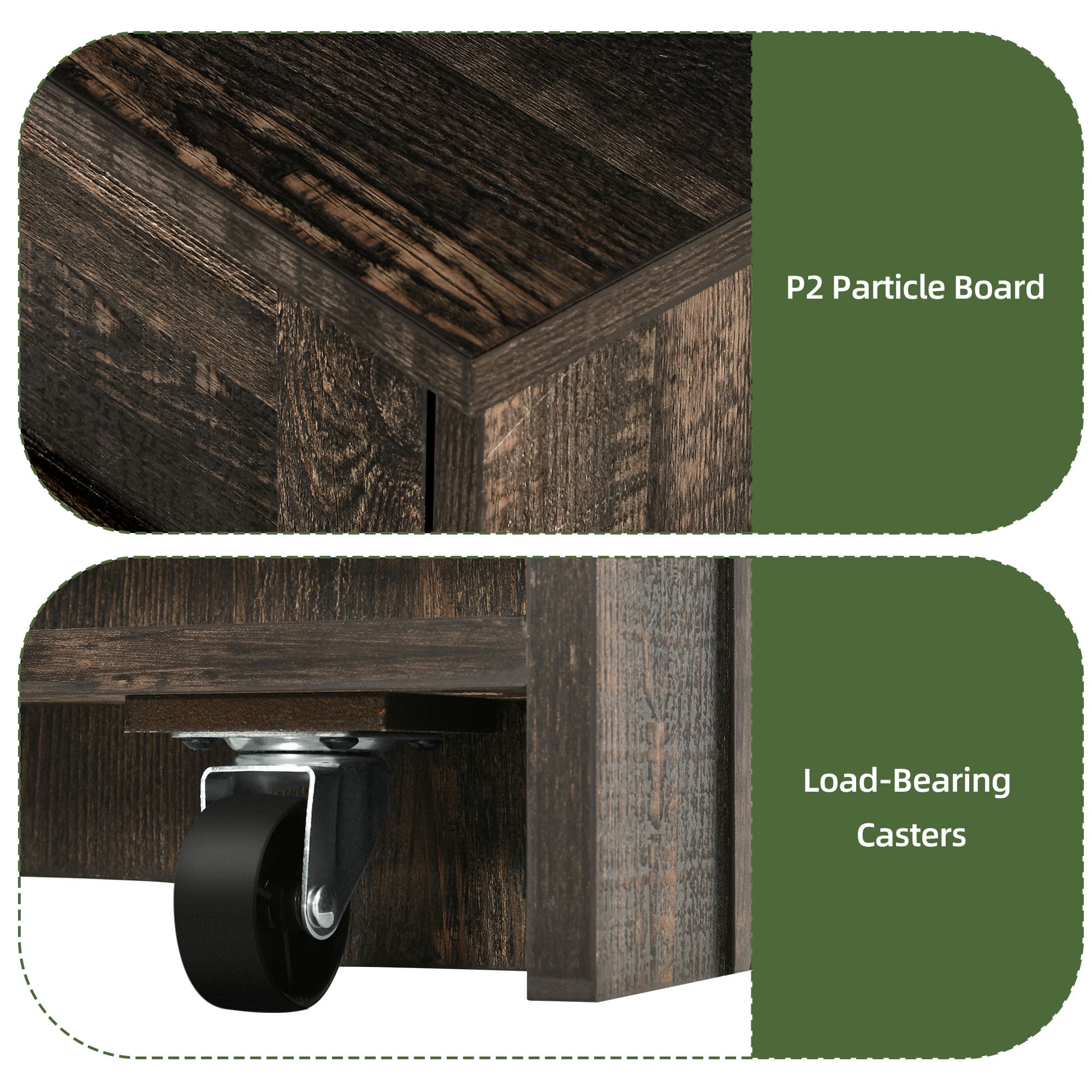 Uforic Kitchen Pantry Cabinet with Doors & Drawers, Storage Cabinet Fits 10-gal Trash Can, Rustic Oak