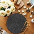 thumbnail image 2 of Black Burlap Texture Round Placemats Set of 2 for Dinning Tables,Heat-proof Braided Table Mats 15 Inch,Farmhouse Vintage Black Washable Place Mat for Kitchen Restaurant Party Decor Table Setting, 2 of 9