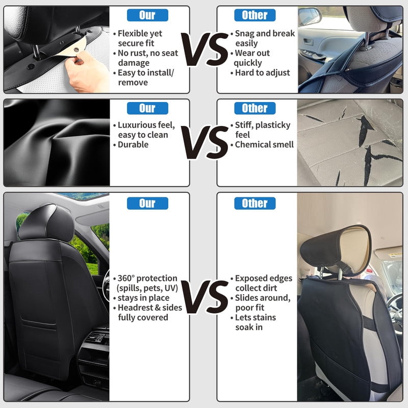 Car Seat Covers Full Set For Hyundai Elantra 2002-2024 2025, Breathable Waterproof Nappa Leather Auto Seat Protectors with Lumbar Support, Luxury Automotive Interior Accessories