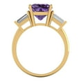 thumbnail image 4 of 3 ct Cushion Cut Simulated Alexandrite Three-Stone Engagement Ring for Women in 18K Yellow Gold, 4 of 5