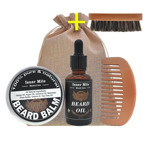 Amdohai Gifts for men - Beard set with beard oil, beard balm, beard brush, beard comb, beard scissors, e-book - Beard care set - Birthday gifts for him Husband, boyfriend, fiancé, dad, brother