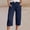 Dark Blue, variant on BUIGTTKLOP Capri Pants for Women Knee Length High Waisted Capris Wide Leg Cropped Lounge Pants with Pockets
