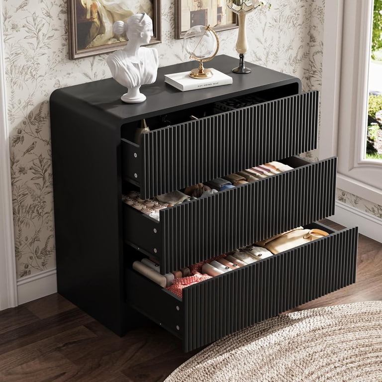 black curved dresser Amazon.com: Black Dresser, Modern 6 Drawers Dressers & Chest of Drawers