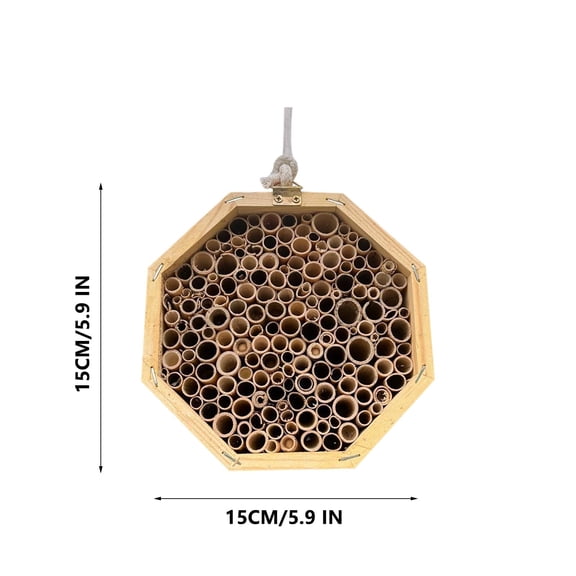 Rkxzt Hive Wooden Bee House for Solitary Bees Outdoor Garden Pollinator Habitat with Natural Wood Honeycomb Home Garden|Wood,As Show