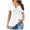 White, variant on Fanxing Women V-Neck Twist Front Tops Plus Size Knotted Tunics Blouse Elegant Short Sleeve Shirt Casual T-Shirt Solid Color Pullover Wine,XXXXXL Female