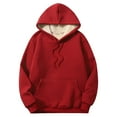 thumbnail image 2 of 2025 Hoodies for Women Gnveub Women's Casual Winter Warm Fleece Lined Hooded Sweatshirt Thick Pullover Plus with Pockets Oversized Hoodies for Women Red XxxlClearance!, 2 of 4