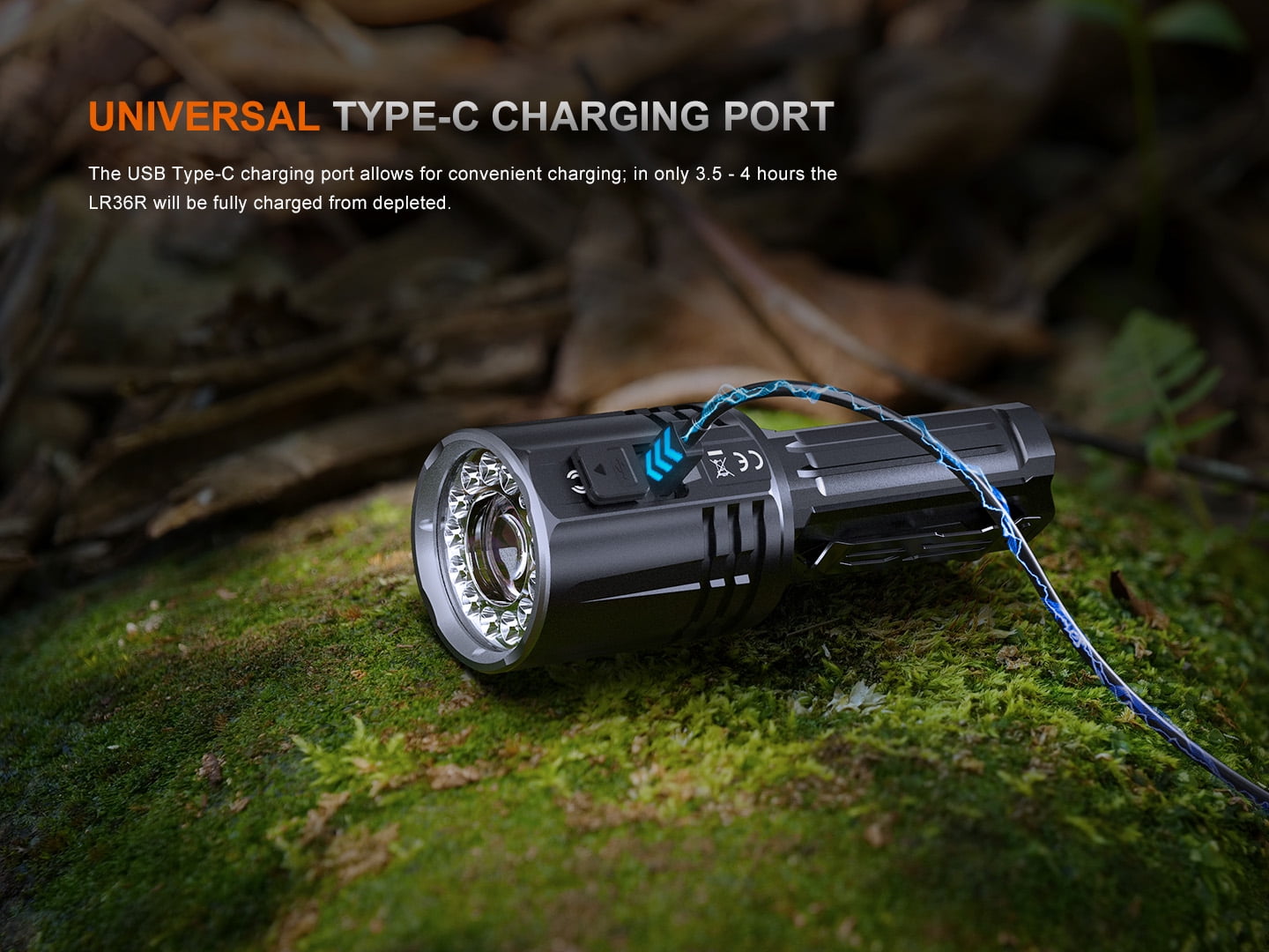 Fenix LR36R 10,000 Lumen LED and LEP Rechargeable Flashlight + 2 LumenTac Organizers